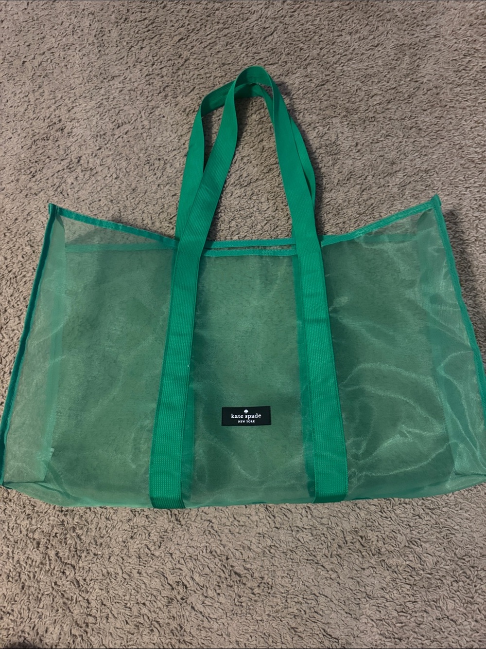 kate spade emerald green mesh tote